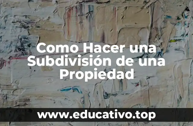 Como Hacer una Subdivisión de una Propiedad