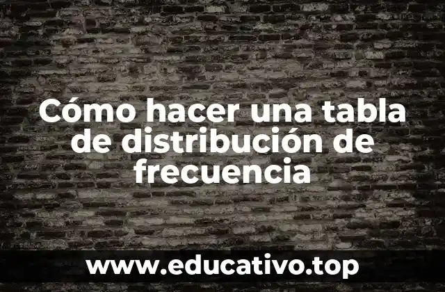 Cómo hacer una tabla de distribución de frecuencia