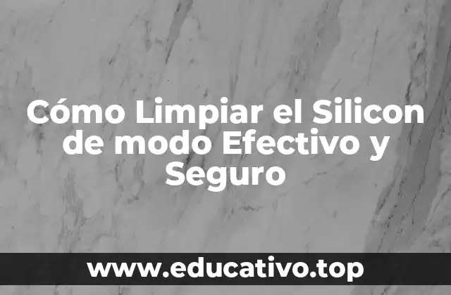 Cómo Limpiar el Silicon de modo Efectivo y Seguro