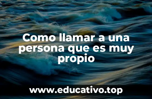 Como llamar a una persona que es muy propio