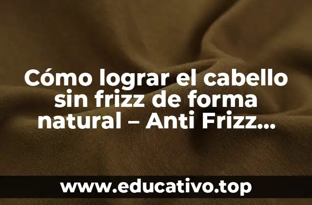 Cómo lograr el cabello sin frizz de forma natural – Anti Frizz Natural