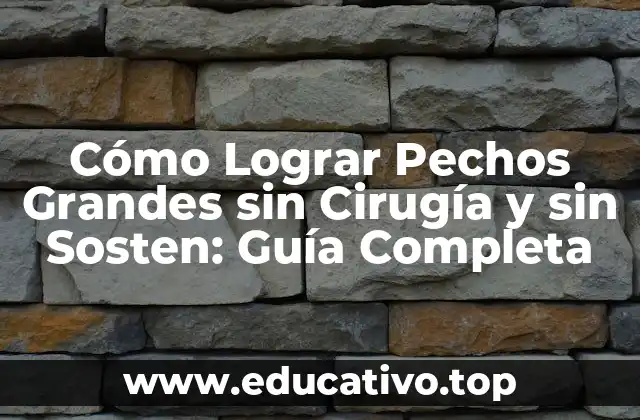 Cómo Lograr Pechos Grandes sin Cirugía y sin Sosten: Guía Completa