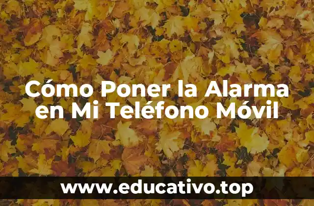 Cómo Poner la Alarma en Mi Teléfono Móvil