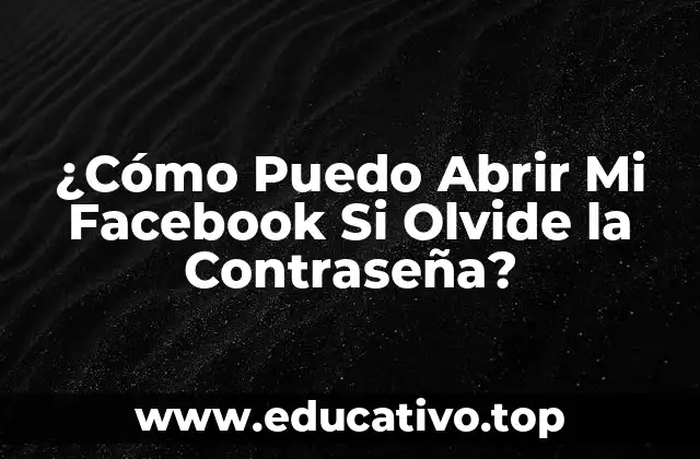 ¿Cómo Puedo Abrir Mi Facebook Si Olvide la Contraseña?