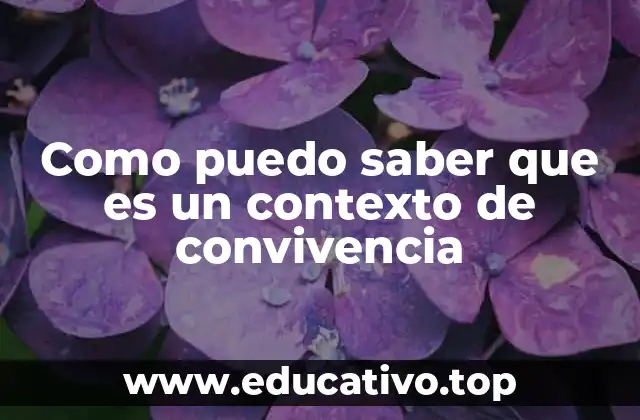 Como puedo saber que es un contexto de convivencia