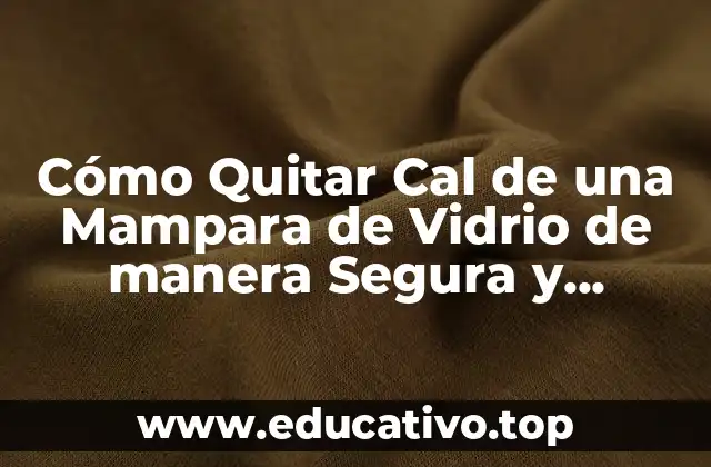 Cómo Quitar Cal de una Mampara de Vidrio de manera Segura y Efectiva