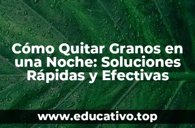 Cómo Quitar Granos en una Noche: Soluciones Rápidas y Efectivas
