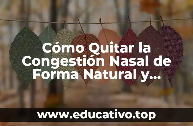 Cómo Quitar la Congestión Nasal de Forma Natural y Permanente