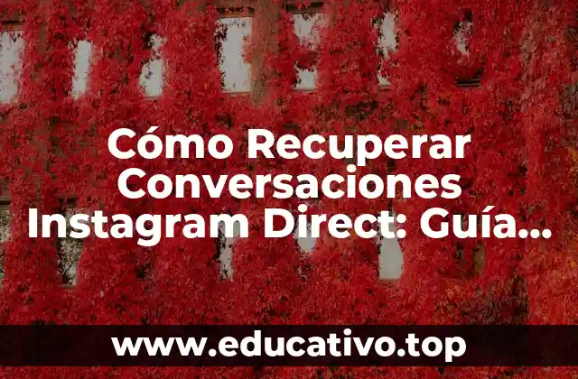Cómo Recuperar Conversaciones Instagram Direct: Guía Completa