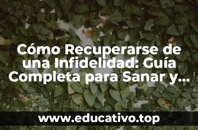 Cómo Recuperarse de una Infidelidad: Guía Completa para Sanar y Reconstruir