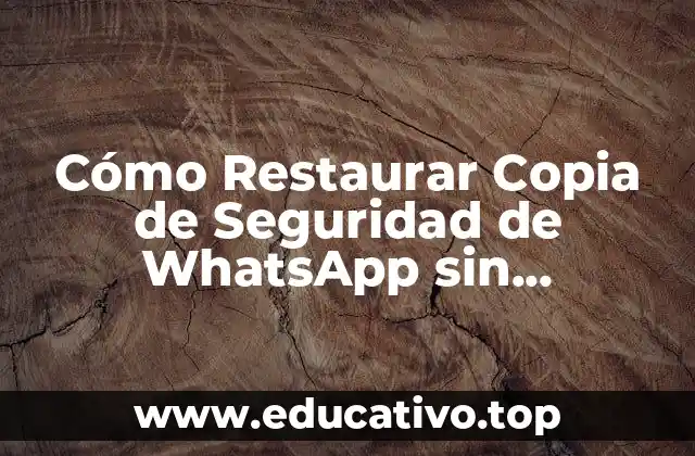 Cómo Restaurar Copia de Seguridad de WhatsApp sin Desinstalarlo