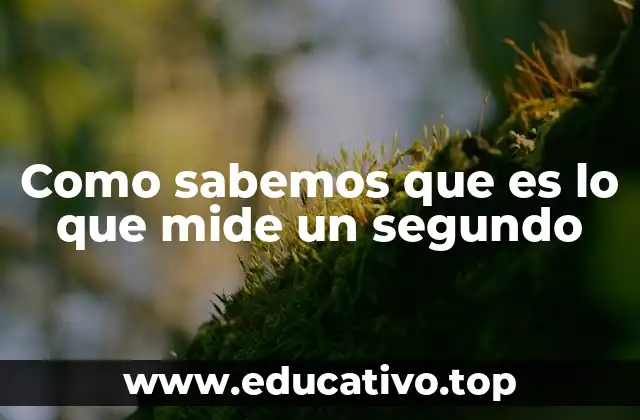 Como sabemos que es lo que mide un segundo