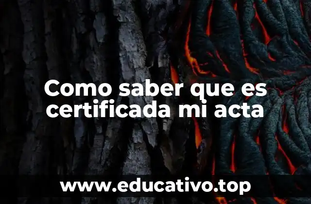 Como saber que es certificada mi acta