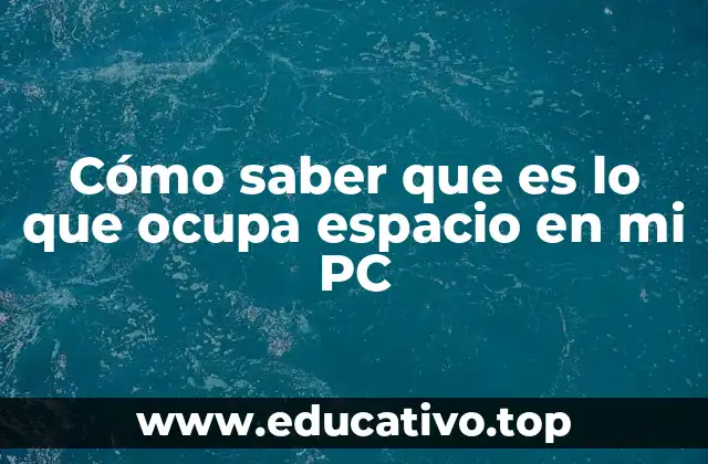 Cómo saber que es lo que ocupa espacio en mi PC