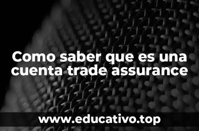 Como saber que es una cuenta trade assurance