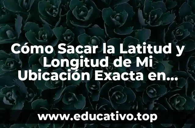 Cómo Sacar la Latitud y Longitud de Mi Ubicación Exacta en Línea