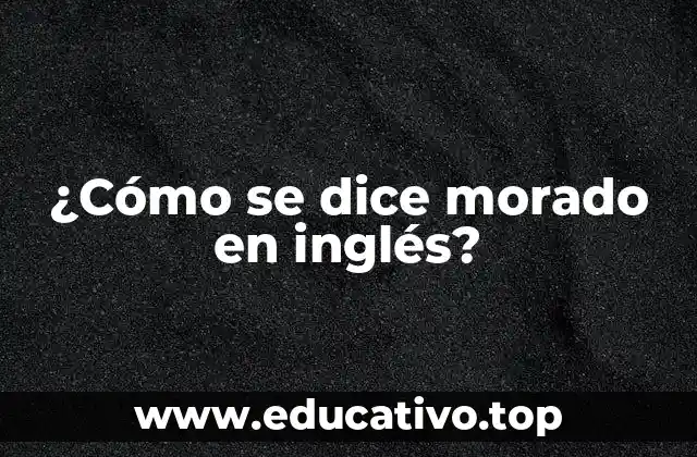 ¿Cómo se dice morado en inglés?