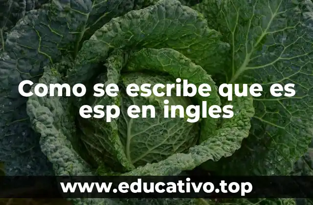 Como se escribe que es esp en ingles