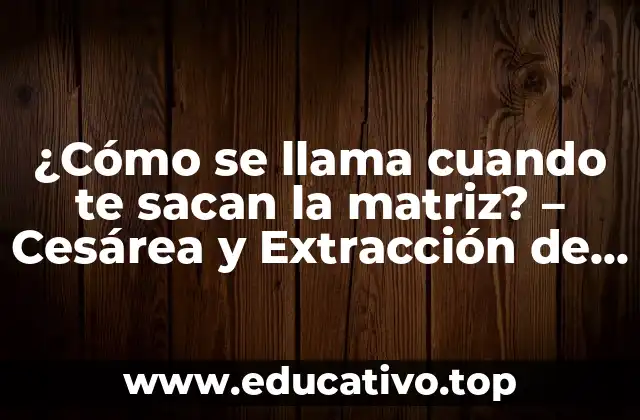 ¿Cómo se llama cuando te sacan la matriz? – Cesárea y Extracción de Matriz