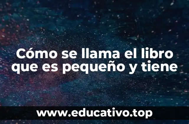 Cómo se llama el libro que es pequeño y tiene