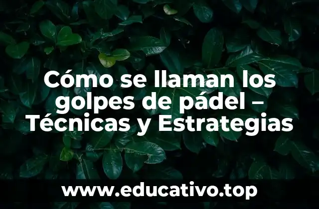 Cómo se llaman los golpes de pádel – Técnicas y Estrategias