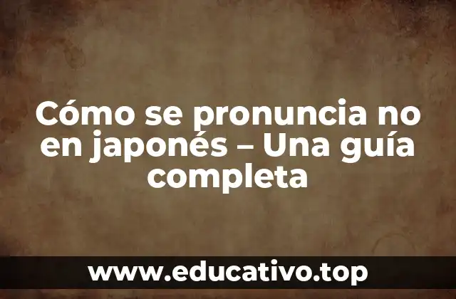Cómo se pronuncia no en japonés – Una guía completa