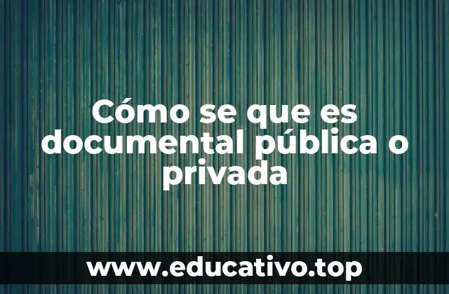 Cómo se que es documental pública o privada