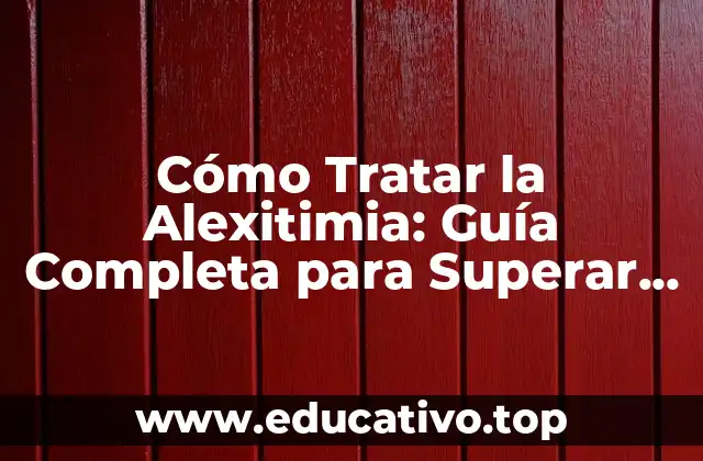 Cómo Tratar la Alexitimia: Guía Completa para Superar la Dificultad para Identificar y Expresar Emociones