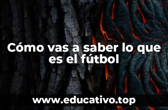 Cómo vas a saber lo que es el fútbol