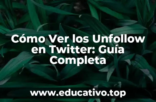 Cómo Ver los Unfollow en Twitter: Guía Completa