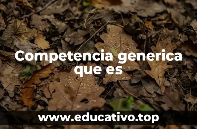 Competencia generica que es