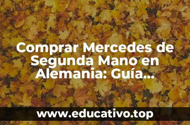Comprar Mercedes de Segunda Mano en Alemania: Guía Completa