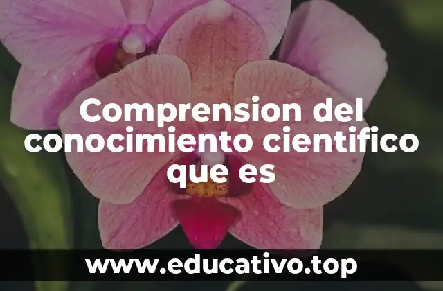 Comprension del conocimiento cientifico que es