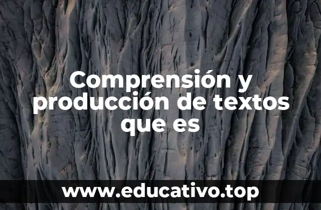 Comprensión y producción de textos que es