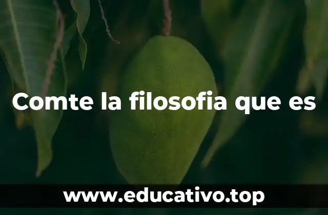 Comte la filosofia que es