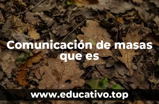 Comunicación de masas que es