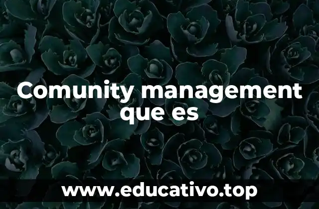 Comunity management que es