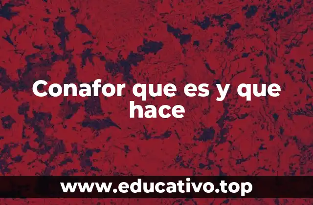 Conafor que es y que hace