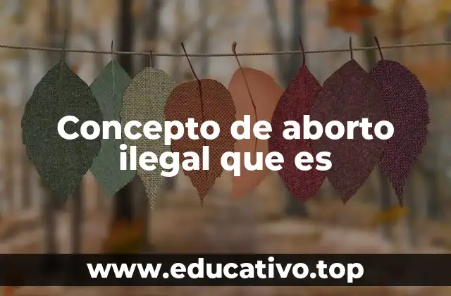 Concepto de aborto ilegal que es