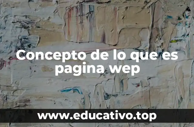 Concepto de lo que es pagina wep