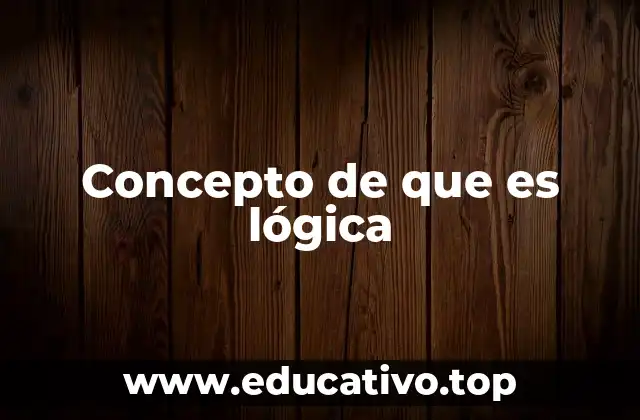 Concepto de que es lógica