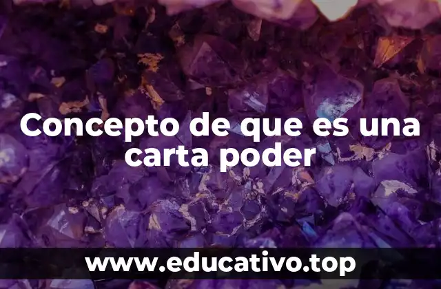 Concepto de que es una carta poder