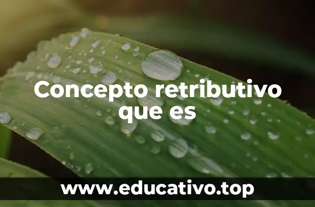 Concepto retributivo que es