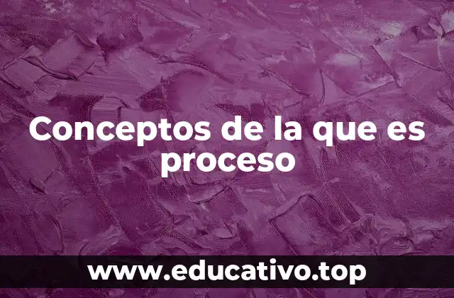 Conceptos de la que es proceso