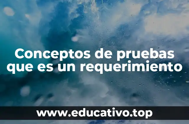 Conceptos de pruebas que es un requerimiento