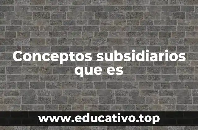 Conceptos subsidiarios que es
