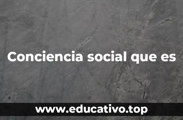 Conciencia social que es