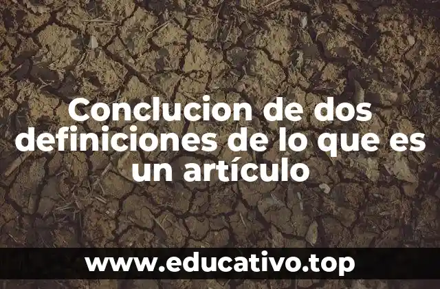 Conclucion de dos definiciones de lo que es un artículo