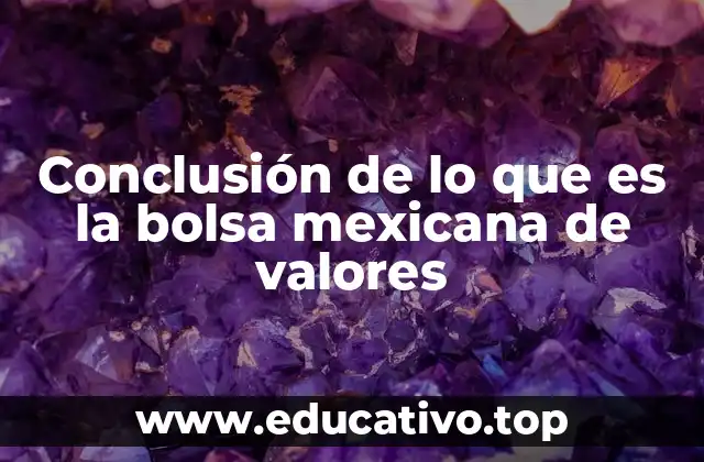 Conclusión de lo que es la bolsa mexicana de valores