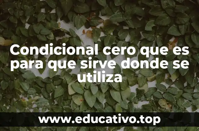 Condicional cero que es para que sirve donde se utiliza